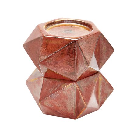 ELK SIGNATURE Large Ceramic Star Candle Holders in Russet Set of 2 857129/S2